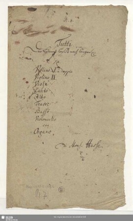 Stimmensatz [Schreiber: Opitz, J. S.; u.a.]