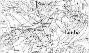 Beiersdorf-Neulauba. Meßtischblatt, Sekt. Neusalza, 1883