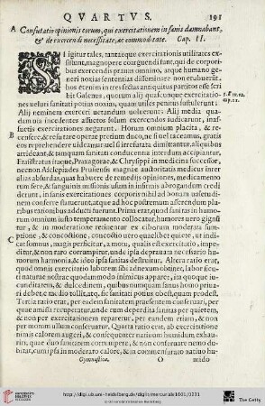 Cap. II.: Confutatio opinionis corum, qui exercitationem in sanis damnabant, & de exercendi necessitate, ac commoditate