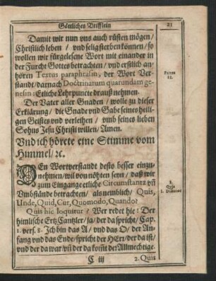Pars 1: Textus Paraphrasin, der Wort Verstandt