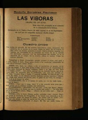Las víboras : drama en un acto