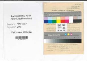 Entnazifizierung Wilhelm Feldmann , geb. 27.10.1901 (Referent)