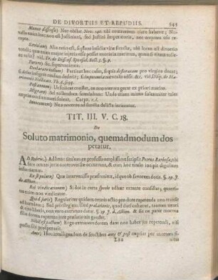 Tit. III. V. C. 18. De Soluto matrimonio, quemadmodum dos petatur.