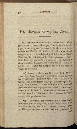 VI. Schriften vermischten Inhalts.
