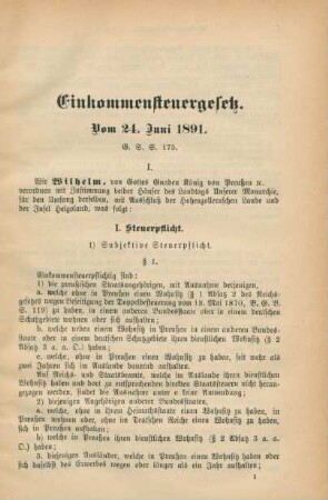 Einkommensteuergesetz vom 24. Juni 1891
