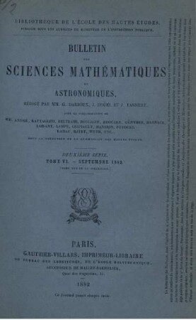 Tome VI. - Septembre 1882.