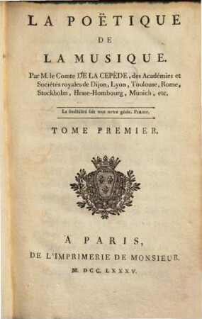 La Poëtique De La Musique, 1