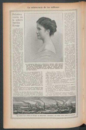 Próxima visita de la señora Bertha Krupp : La aristocracia de los millones