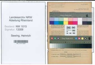 Entnazifizierung Heinrich Sewing , geb. 29.12.1893 (Kassierer)