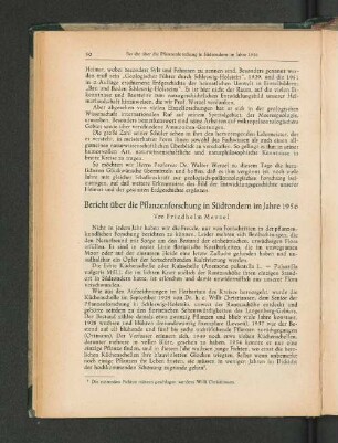 Bericht über die Pflanzenforschung in Südtondern im Jahre 1956