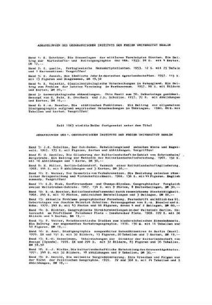 Abhandlungen des Geographischen Instituts der Freien Universität Berlin
