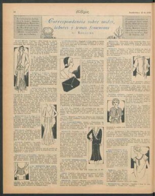 Correspondencia sobre modas, labores y temas femeninos