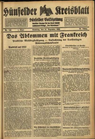 Ausgabe vom Samstag, den 31. Dezember 1932.