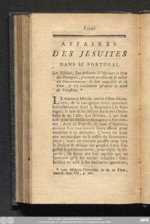 Affaires Des Jesuites Dans Le Portugal.
