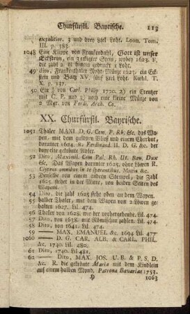 XX. Churfürstl. Bayrische. - XXI. Churfürstl. Sächsische.