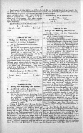 Vorlage, welche nicht für die Öffentlichkeit bestimmt sind (322,323,324,325), 23. November 1910