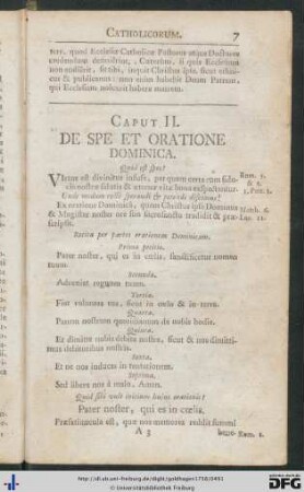 Caput II. De Spe Et Oratione Dominica.