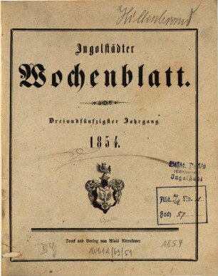 Ingolstädter Wochen-Blatt. 53. 1854
