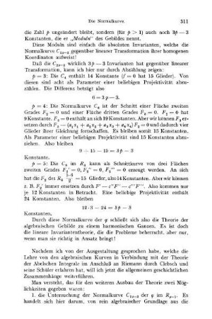 Weiterentwicklung bei den Abelschen Funktionen.