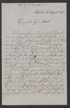 Brief an Musikverlag Ed. Bote und G. Bock  : 28.08.1870