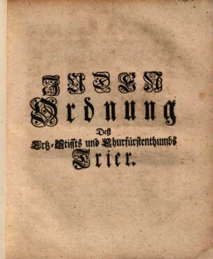 Juden Ordnung Deß Ertz-Stiffts und Churfürstenthumbs Trier