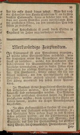 Merkwürdige Zeitpunkten.