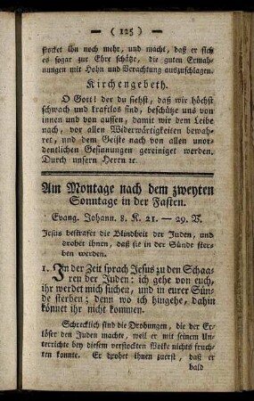 Am Montage nach dem zweyten Sonntage in der Fasten.
