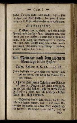 Am Montage nach dem zweyten Sonntage in der Fasten.
