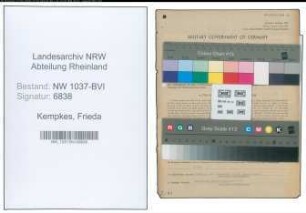 Entnazifizierung Frieda Kempkes , geb. 07.09.1891 (Kauffrau)
