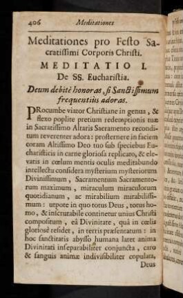 406-436, Meditationes pro Festo Sacratissimi Corporis Christi