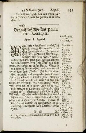 Der brif deß Apostels Paulu an di Korinthier.