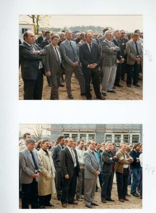 Verwaltungsgebäude Gehespitz, Grundsteinlegung und Richtfest, 18.04.1989
