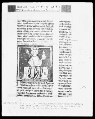 Glossa super Mattheum; Jacobus de Cessolis, de moribus hominum et officiis nobilium super ludo schachorum — Ein König, Folio 91verso