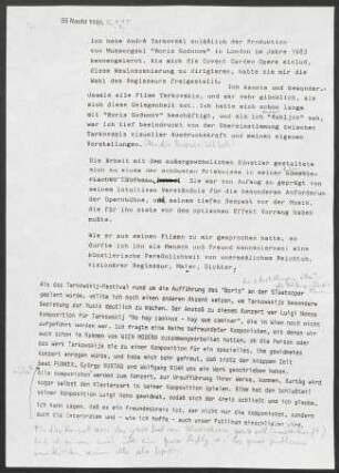 Text von C. Abbado über Andrej Tarkovskij (frühe Fassung)