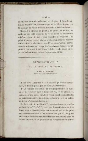 Démonstration de la formule du binome.