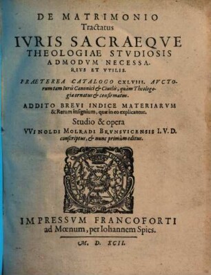 De matrimonio tractatus