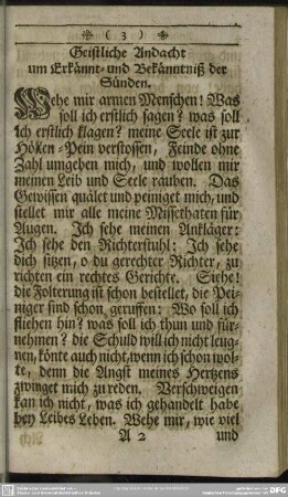 Geistliche Andacht um Erkännt-und Bekänntniß der Sünden