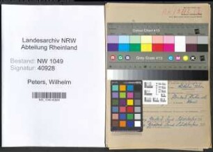 Entnazifizierung Wilhelm Peters , geb. 05.02.1898 (Werkmeister)