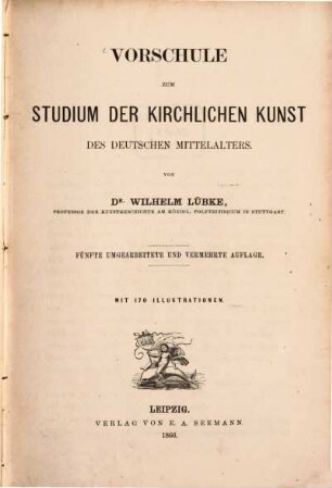 Vorschule zum Studium der kirchlichen Kunst des deutschen Mittelalters