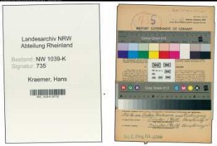 Entnazifizierung Hans Kraemer , geb. 04.06.1898 (Angestellter)