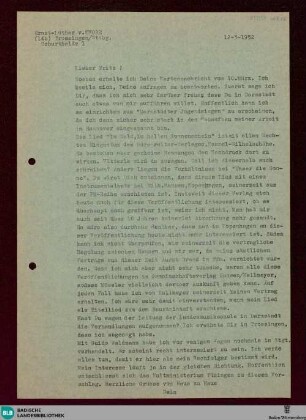 Brief von Ernst-Lothar von Knorr an Fritz Jöde vom 12.03.1952 - K 3335 B 447