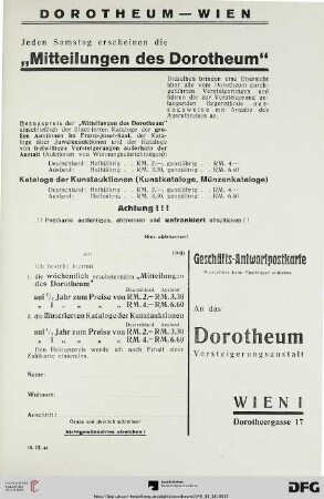 Mitteilung des Dorotheum