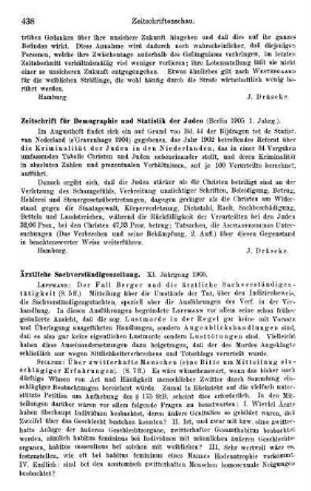 438-439, Ärztliche Sachverständigenzeitung, XI. Jahrgang 1905