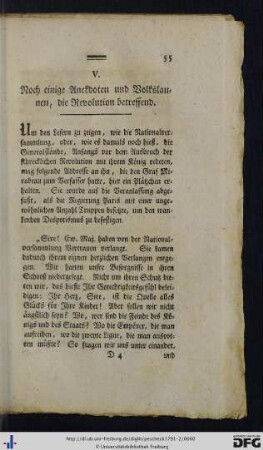 V. Noch einige Anekdoten und Volkslaunen, die Revolution betreffend.