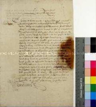 Aufruf von Philipp II. König von Spanien an die aufständischen niederländischen Provinzen, mit eigenhändiger Unterschrift und Siegel