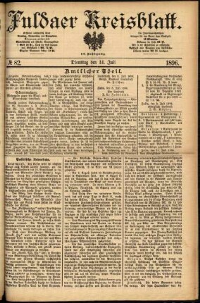 Ausgabe vom Dienstag, den 14. Juli 1896.