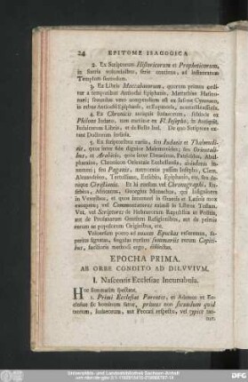 Epocha Prima. Ab Orbe Condito Ad Diluvium.