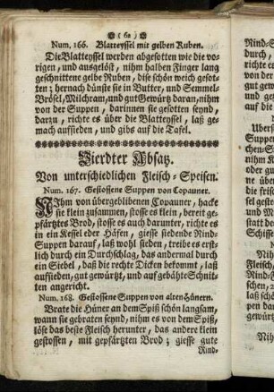 Vierdter Absatz. Von unterschiedlichen Fleisch-Speisen.