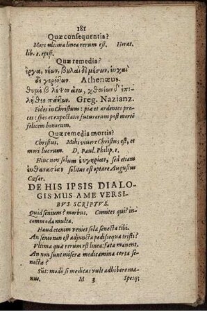 De His Ipsis Dialogismus Ame Versibus Scriptus