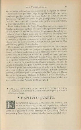 Capitulo quarto. Del govierno del doctor Sanctiago de Vera...